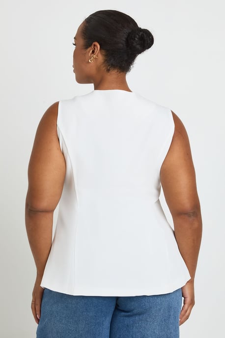 Plus Long Line Cinch Waist Waistcoat - Image 2