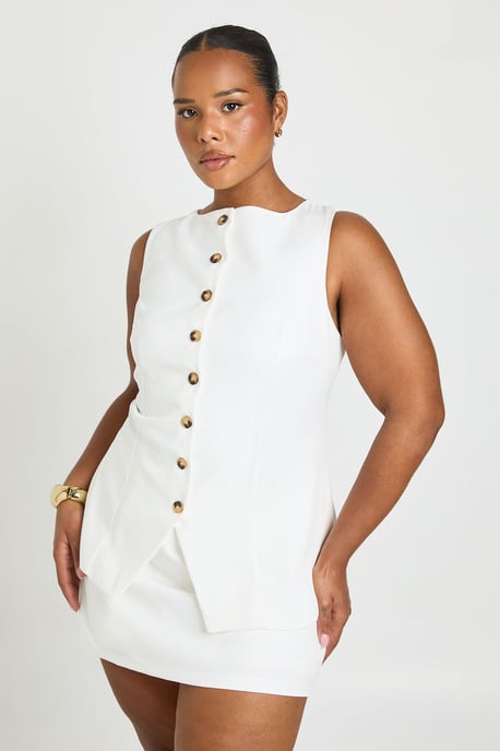 Plus Button Front Waistcoat and Mini Skort - Image 1