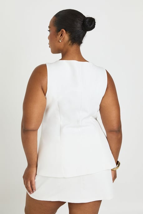 Plus Button Front Waistcoat and Mini Skort - Image 2