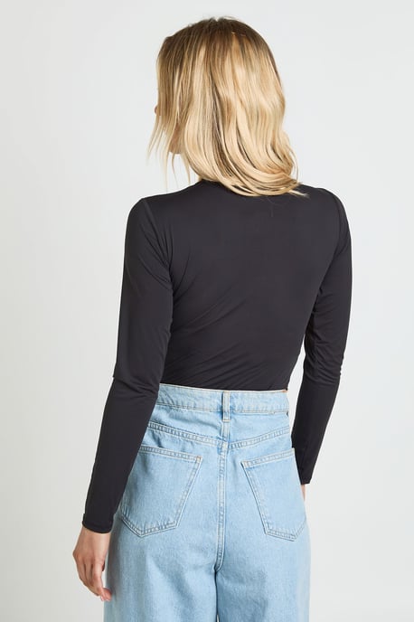 Petite Second Skin Crew Neck Long Sleeve Bodysuit - Image 2