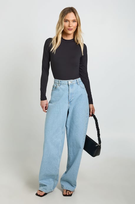 Petite Second Skin Crew Neck Long Sleeve Bodysuit - Image 3