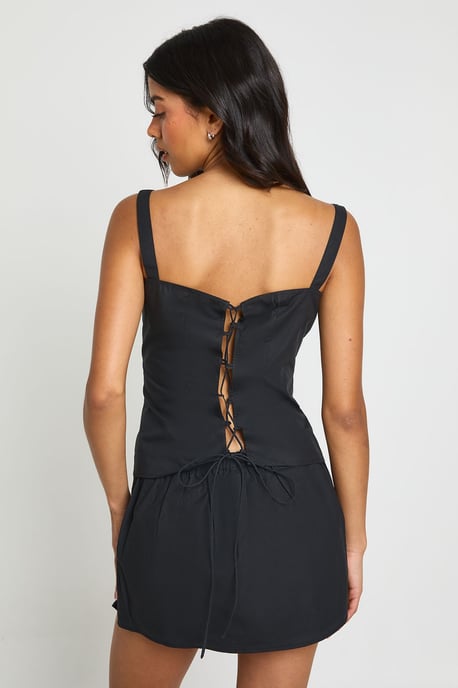 Poplin Embroidered Corset Top - Image 2