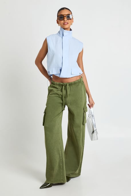 Funnel Neck Sleeveless Zip Through Top - Image 3