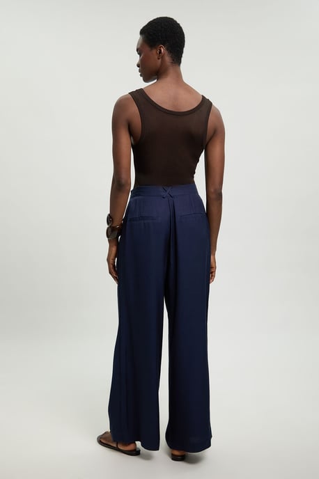 Premium Viscose Linen Woven Straight Leg Trouser - Image 3