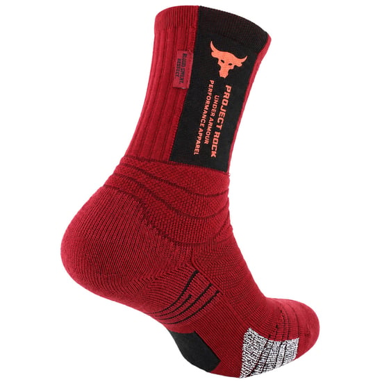 Under Armour 1-Pack Project Rock Dark Red Crew Socks - Image 2