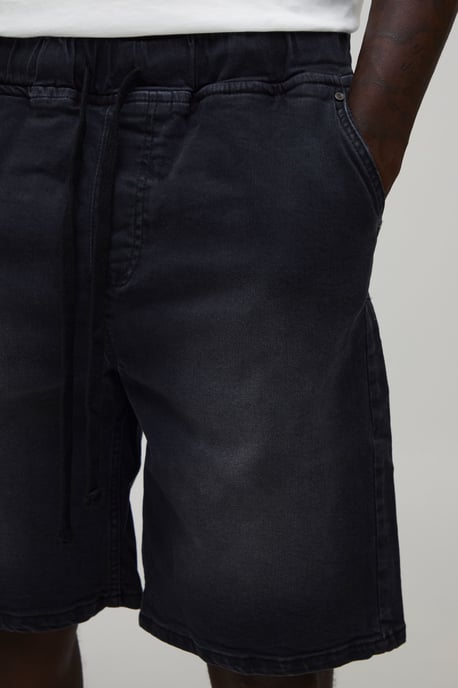 Extended Drawcord Stretch Denim Shorts - Image 3