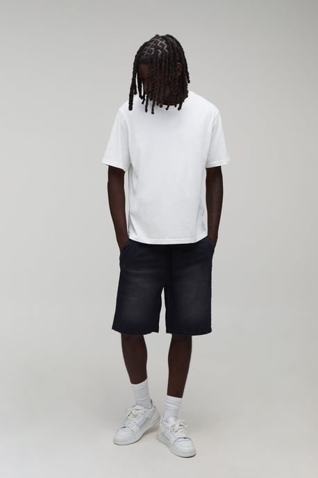 Extended Drawcord Stretch Denim Shorts - Image 4