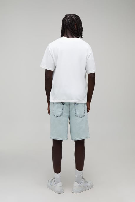 Extended Drawcord Stretch Denim Shorts - Image 2