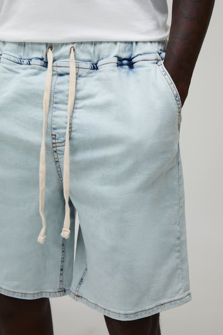 Extended Drawcord Stretch Denim Shorts - Image 3