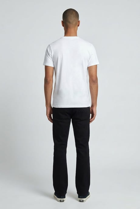 Slim Flare Half & Half Waistband Washed Twill Trousers - Image 2