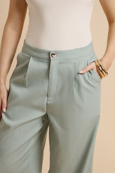 Pleat Front Wide Leg Trouser - Image 2