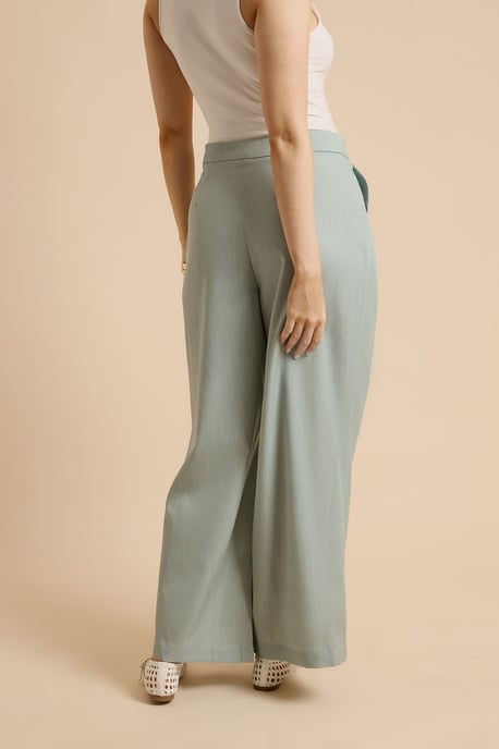 Pleat Front Wide Leg Trouser - Image 3