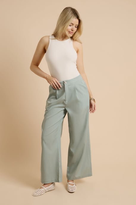 Pleat Front Wide Leg Trouser - Image 4