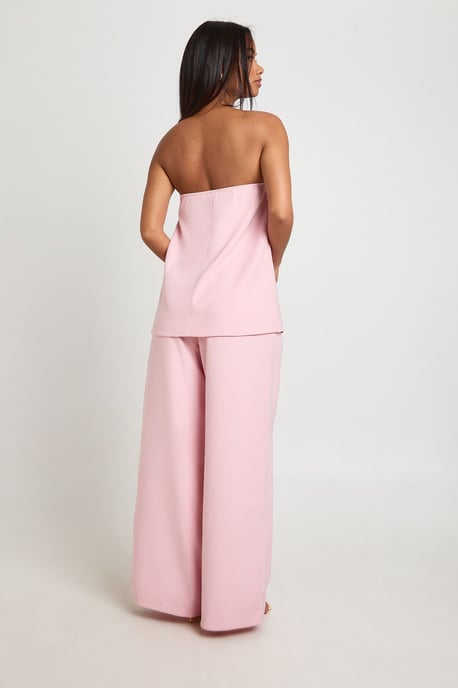 Concealed Waistband Wide Leg Tailored Trousers - Image 2
