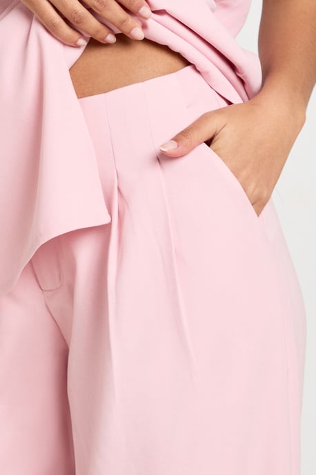 Concealed Waistband Wide Leg Tailored Trousers - Image 4