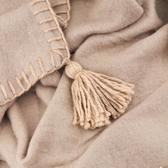 Furn Lowen Wool Blend Brushed Throw, Natural - Image 2
