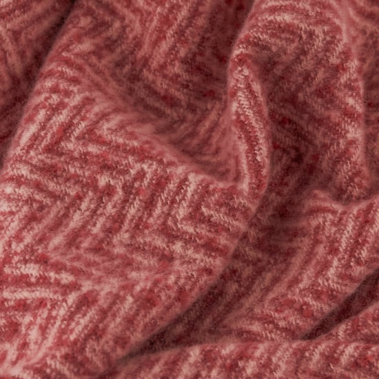 Furn Tweedie Brushed Herringbone Throw, Pink/Burgundy - Image 2