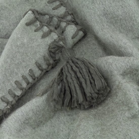 Furn Lowen Wool Blend Brushed Throw, Moss / Lichen - Image 2