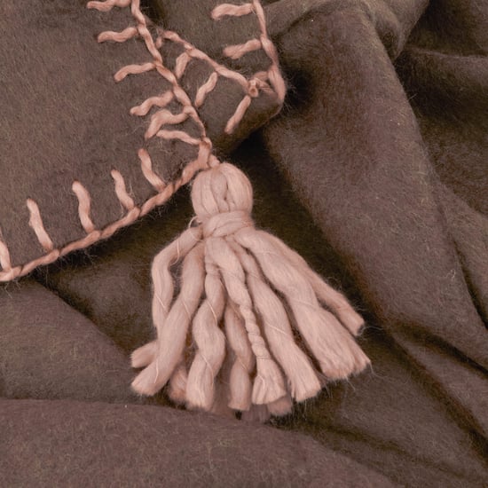 Furn Lowen Wool Blend Brushed Throw, Chocolate - Image 2