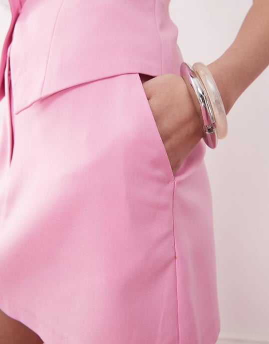 Miss Selfridge koordinerad skräddarsydd minikjol i rosa - Image 3