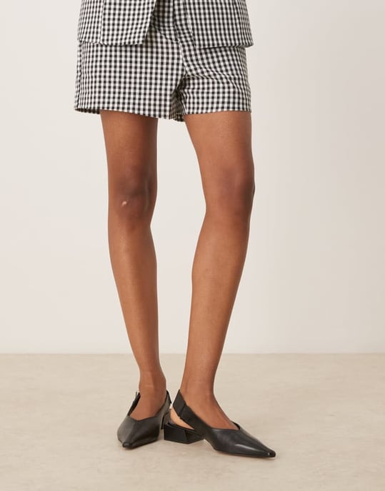 ASOS DESIGN Ledge premium läder slingback i svart - Image 3