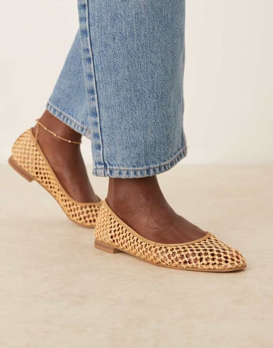 ASOS DESIGN Lagoon balett i naturlig väv - Image 1