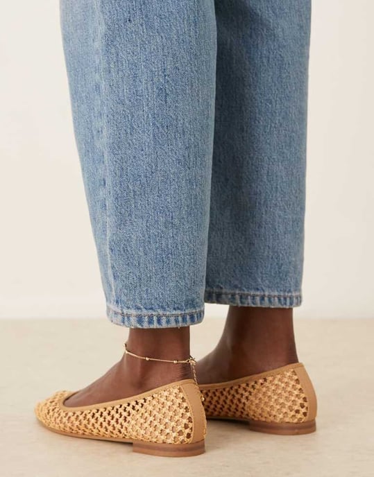 ASOS DESIGN Lagoon balett i naturlig väv - Image 2