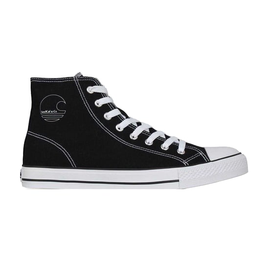 SoulCal Hoge canvas sneakers met logo voor heren (Zwart, Wit) - Image 1