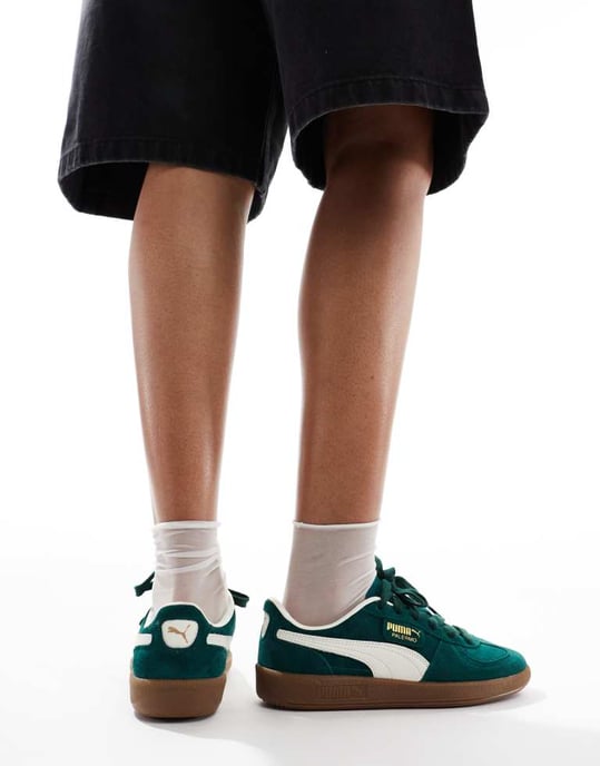 Puma Palermo trainers in forest green - Image 3