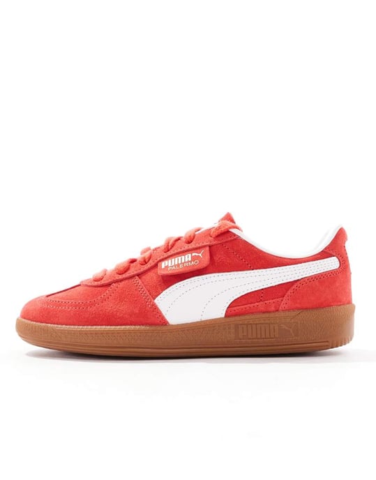 Puma Palermo trainers in red & white - Image 2
