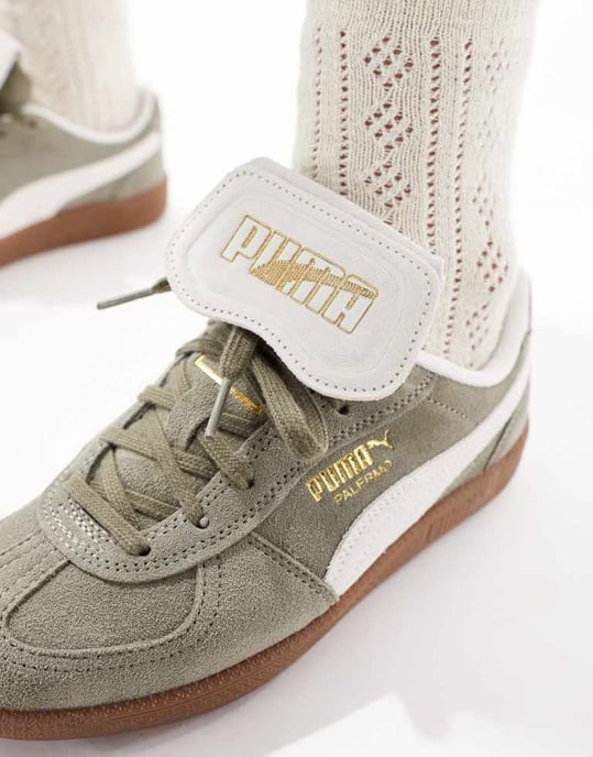 Puma Palermo Premium trainers in green - Image 3