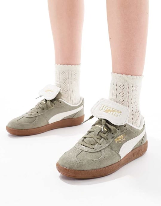Puma Palermo Premium trainers in green - Image 4