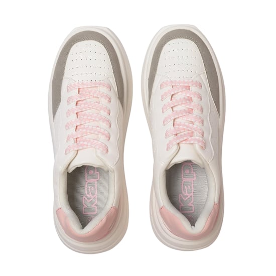 Kappa Ari casual platform-sportschoenen voor dames (Wit/Grijs/Roze) - Image 3