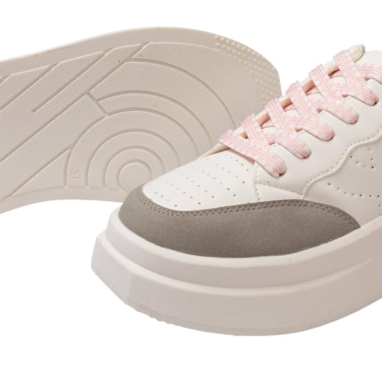 Kappa Ari casual platform-sportschoenen voor dames (Wit/Grijs/Roze) - Image 4
