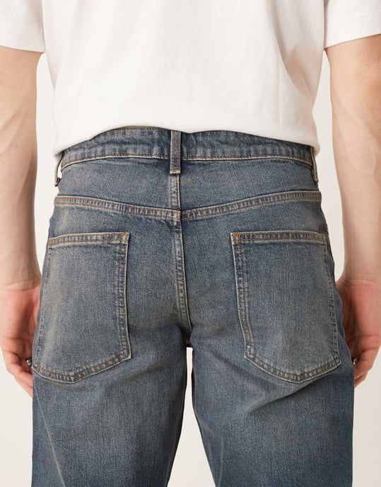 ASOS DESIGN stretch tapered i medelblå tvätt - Image 4