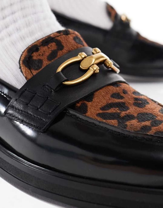 ALDO Bissom Loafar in Black with Leopard - Image 3