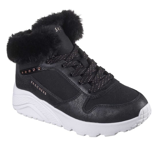 Skechers Uno Lite hoge sneakers voor kinderen (Zwart/Rose goud) - Image 5