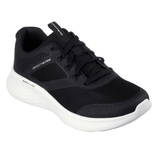 Skechers Hotmelt-sportschoenen met vetersluiting van mesh voor dames (Zwart, Wit) - Image 1