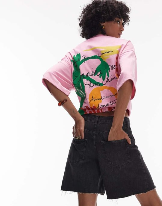 Topshop jeans med lös passform i tvättad svart - Image 3