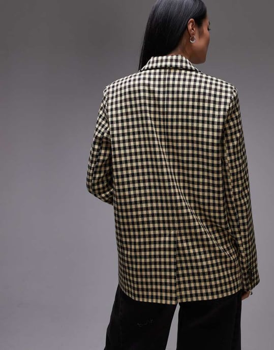 Topshop bold check tailored blazer in multi - Image 4