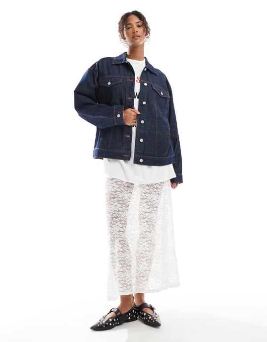 ASOS DESIGN oversize 90's denim jacket in rinse wash - Image 2