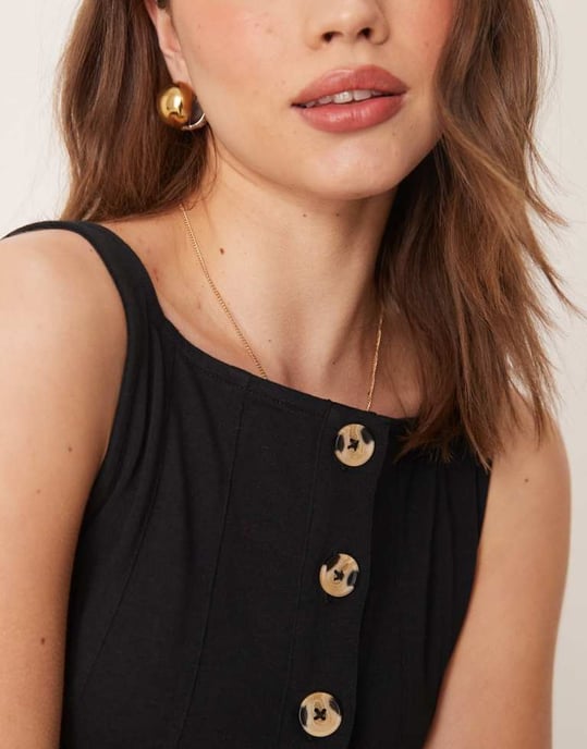 ASOS DESIGN button through jumpsuit in black - Image 4