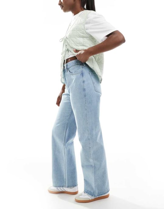 Hollister Curve Love hög midja baggy jeans i ljus tvätt - Image 2