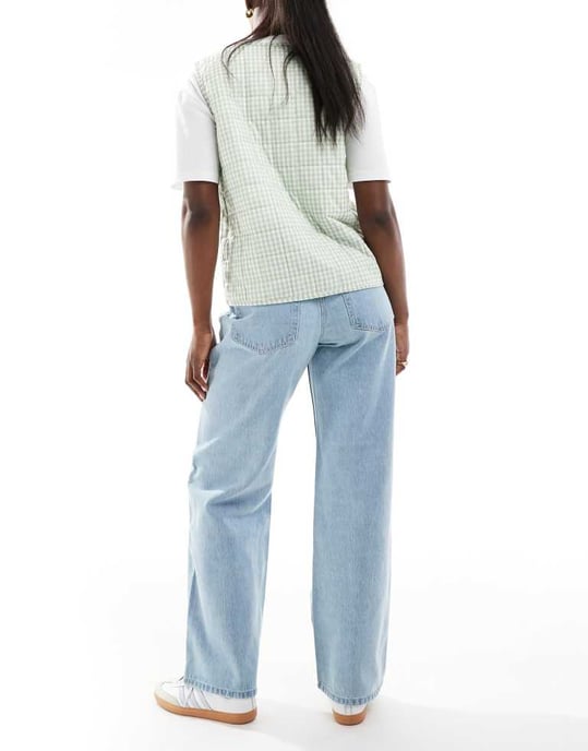 Hollister Curve Love hög midja baggy jeans i ljus tvätt - Image 3