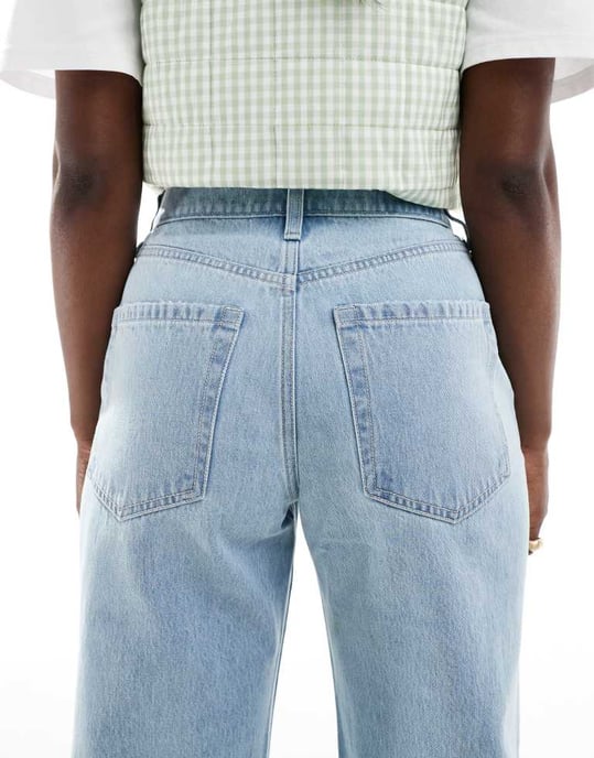 Hollister Curve Love hög midja baggy jeans i ljus tvätt - Image 4