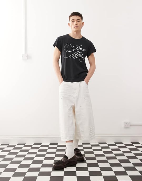 Cheap Monday x Landon Barker Dunno jorts i vitt - Image 1