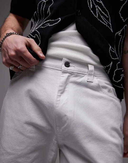 Dickies löst sittande 11 tum snickarstil målarshorts i vitt - Image 3