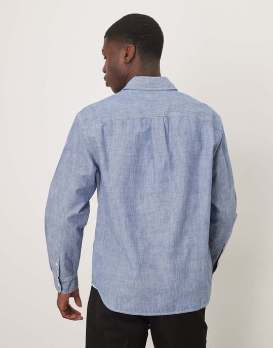 Abercrombie & Fitch långärmad denimskjorta i indigo - Image 4
