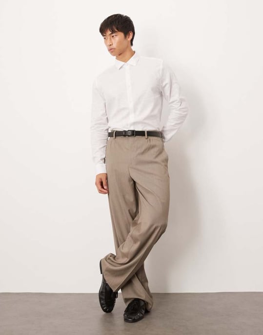 ASOS DESIGN formal linen blend regular shirt in white - Image 2
