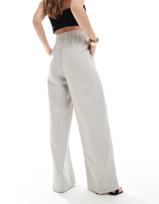 Vero Moda byxor med resår i blågrå - Image 4